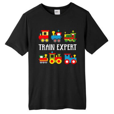 Trains Funny Boy Train Expert Tall Fusion ChromaSoft Performance T-Shirt