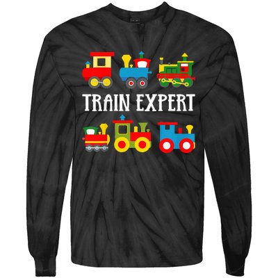 Trains Funny Boy Train Expert Tie-Dye Long Sleeve Shirt