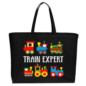 Trains Funny Boy Train Expert Cotton Canvas Jumbo Tote