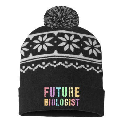 Tiny Future Biologist In Training Life Sciences Bio USA-Made Snowflake Beanie