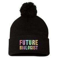 Tiny Future Biologist In Training Life Sciences Bio Pom Pom 12in Knit Beanie