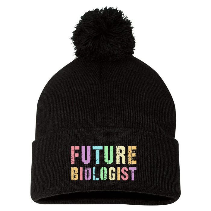 Tiny Future Biologist In Training Life Sciences Bio Pom Pom 12in Knit Beanie