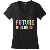 Tiny Future Biologist In Training Life Sciences Bio Women's V-Neck T-Shirt
