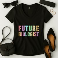 Tiny Future Biologist In Training Life Sciences Bio Women's V-Neck T-Shirt