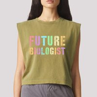 Tiny Future Biologist In Training Life Sciences Bio Garment-Dyed Women's Muscle Tee