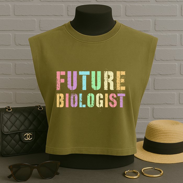 Tiny Future Biologist In Training Life Sciences Bio Garment-Dyed Women's Muscle Tee