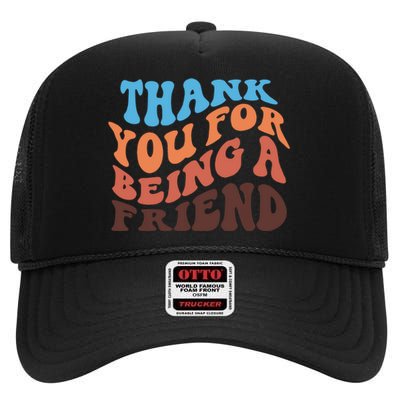 Thanks For Being A Golden Friend Vintage High Crown Mesh Back Trucker Hat