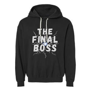 The Final Boss Rock Lightning Wrestling Rock Final Boss Garment-Dyed Fleece Hoodie