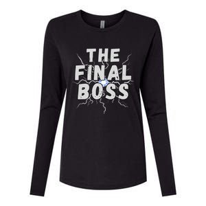 The Final Boss Rock Lightning Wrestling Rock Final Boss Womens Cotton Relaxed Long Sleeve T-Shirt