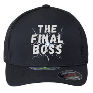 The Final Boss Rock Lightning Wrestling Rock Final Boss Flexfit Unipanel Trucker Cap