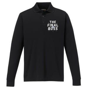 The Final Boss Rock Lightning Wrestling Rock Final Boss Performance Long Sleeve Polo