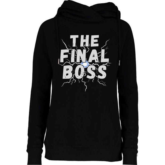 The Final Boss Rock Lightning Wrestling Rock Final Boss Womens Funnel Neck Pullover Hood