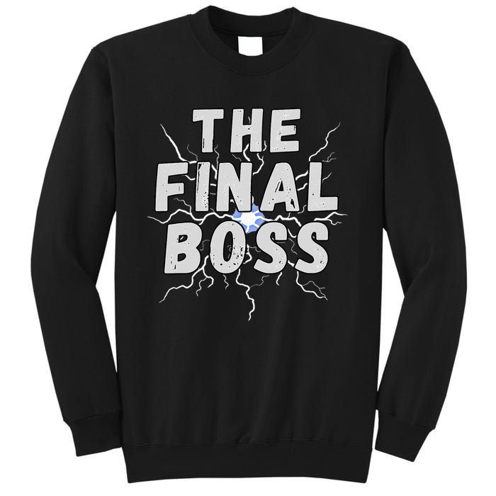 The Final Boss Rock Lightning Wrestling Rock Final Boss Tall Sweatshirt