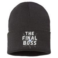 The Final Boss Rock Lightning Wrestling Rock Final Boss Sustainable Knit Beanie