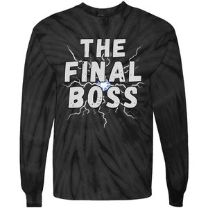 The Final Boss Rock Lightning Wrestling Rock Final Boss Tie-Dye Long Sleeve Shirt