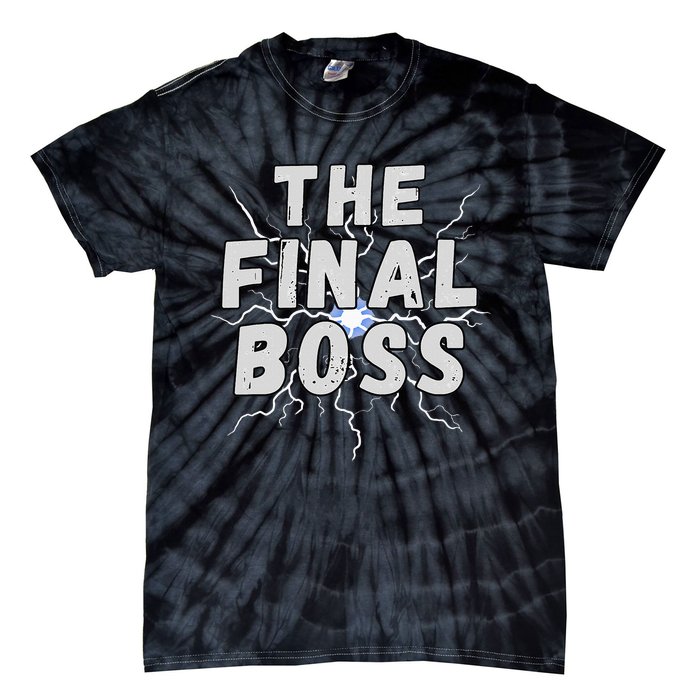 The Final Boss Rock Lightning Wrestling Rock Final Boss Tie-Dye T-Shirt