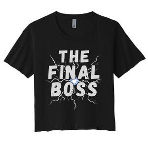 The Final Boss Rock Lightning Wrestling Rock Final Boss Women's Crop Top Tee