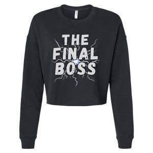 The Final Boss Rock Lightning Wrestling Rock Final Boss Cropped Pullover Crew