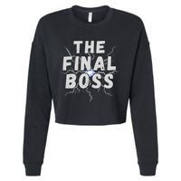 The Final Boss Rock Lightning Wrestling Rock Final Boss Cropped Pullover Crew