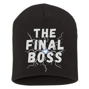 The Final Boss Rock Lightning Wrestling Rock Final Boss Short Acrylic Beanie