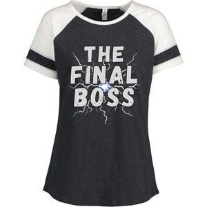 The Final Boss Rock Lightning Wrestling Rock Final Boss Enza Ladies Jersey Colorblock Tee