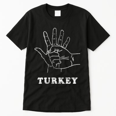 Turkey Fist Bump Silly Funny Sarcastic Thanksgiving Family Tall T-Shirt