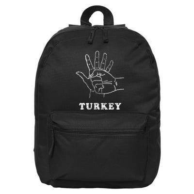 Turkey Fist Bump Silly Funny Sarcastic Thanksgiving Family 16 in Basic Backpack