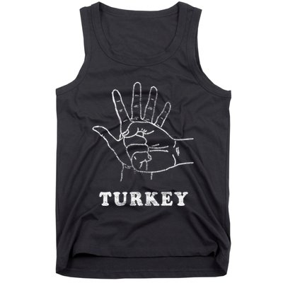 Turkey Fist Bump Silly Funny Sarcastic Thanksgiving Family Tank Top