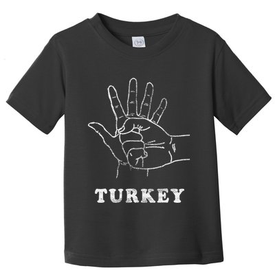 Turkey Fist Bump Silly Funny Sarcastic Thanksgiving Family Toddler T-Shirt