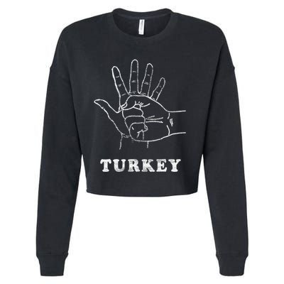 Turkey Fist Bump Silly Funny Sarcastic Thanksgiving Family Cropped Pullover Crew