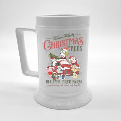 Tree Farm Blue Dog And Friends Christmas Beer Stein