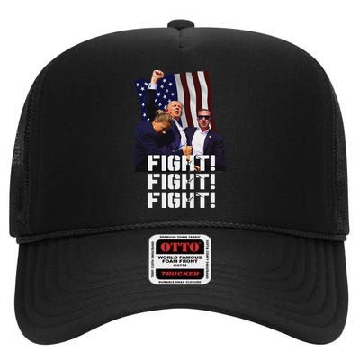 Trump Fight Bold Fighting Design High Crown Mesh Back Trucker Hat