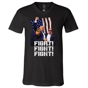 Trump Fight Bold Fighting Design V-Neck T-Shirt