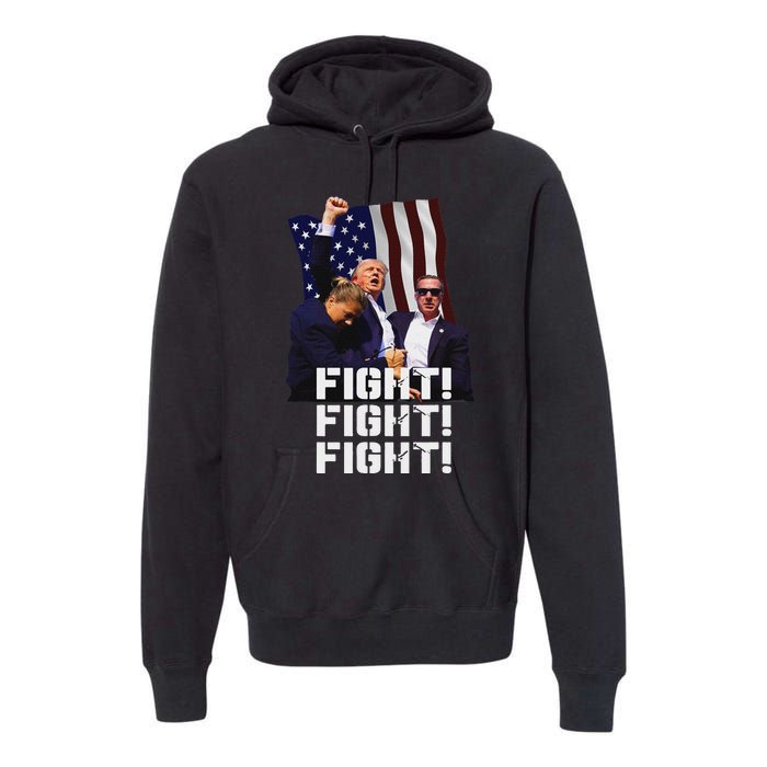 Trump Fight Bold Fighting Design Premium Hoodie