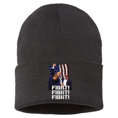 Trump Fight Bold Fighting Design Sustainable Knit Beanie