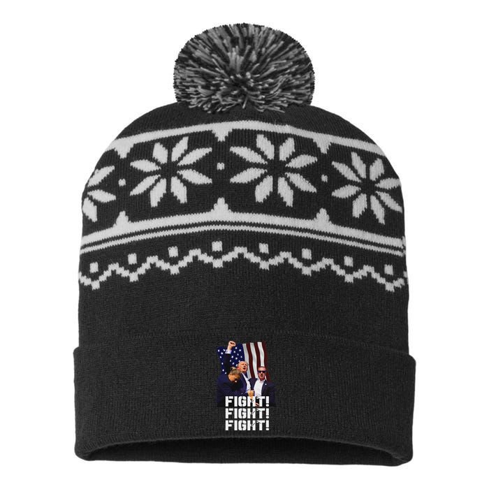 Trump Fight Bold Fighting Design USA-Made Snowflake Beanie