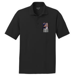 Trump Fight Bold Fighting Design PosiCharge RacerMesh Polo