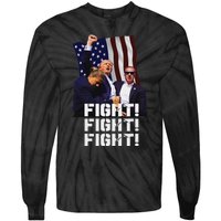 Trump Fight Bold Fighting Design Tie-Dye Long Sleeve Shirt