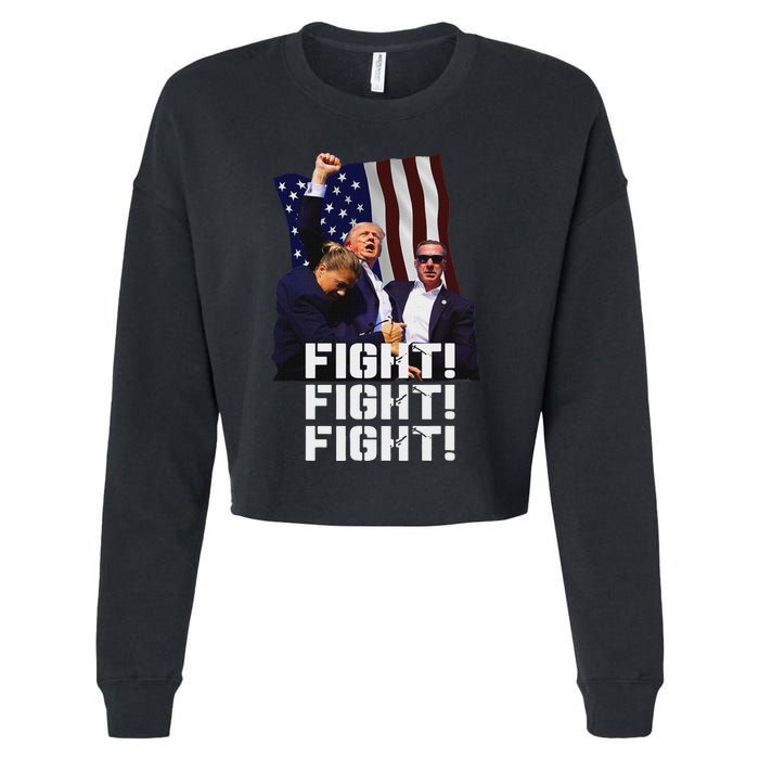 Trump Fight Bold Fighting Design Cropped Pullover Crew