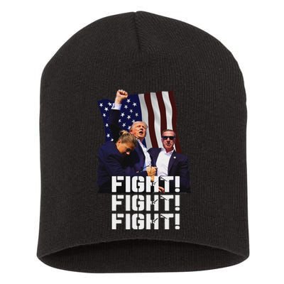 Trump Fight Bold Fighting Design Short Acrylic Beanie