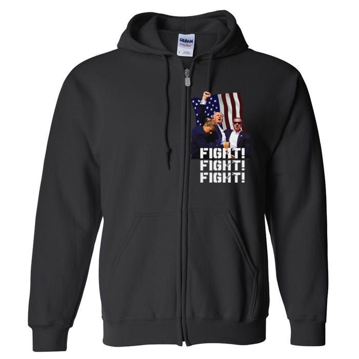 Trump Fight Bold Fighting Design Full Zip Hoodie