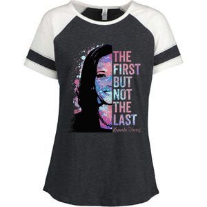 The First But Not The Last Kamala Harris 2024 Vice President Enza Ladies Jersey Colorblock Tee