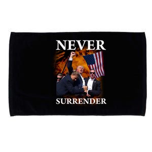 Trump Fist Bump In Air Never Surrender 2024 Microfiber Hand Towel