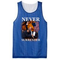 Trump Fist Bump In Air Never Surrender 2024 Mesh Reversible Basketball Jersey Tank