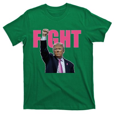 Trump Fight Breast Cancer Awareness Ribbon Support T-Shirt