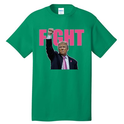 Trump Fight Breast Cancer Awareness Ribbon Support Tall T-Shirt