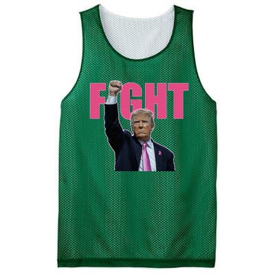 Trump Fight Breast Cancer Awareness Ribbon Support Mesh Reversible Basketball Jersey Tank