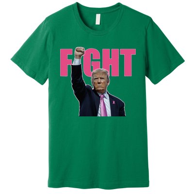 Trump Fight Breast Cancer Awareness Ribbon Support Premium T-Shirt