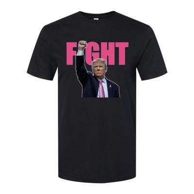 Trump Fight Breast Cancer Awareness Ribbon Support Softstyle CVC T-Shirt