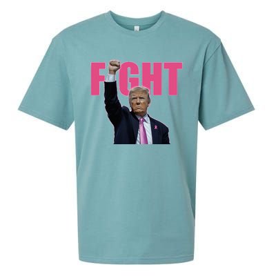 Trump Fight Breast Cancer Awareness Ribbon Support Sueded Cloud Jersey T-Shirt